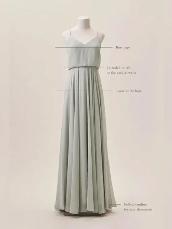 Jenny Yoo Inesse Blush Chiffon Maxi Dress Size 6 BHLDN Bridesmaid Formal - Picture 10 of 10